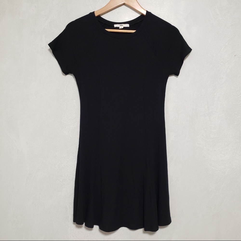Vans black ribbed knit skater dress XS